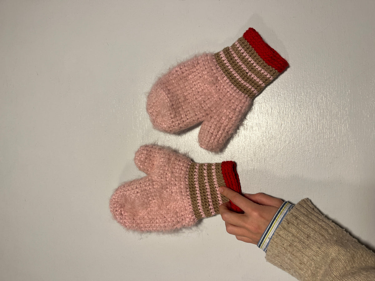 Fluffers rosa/camel crochet pattern